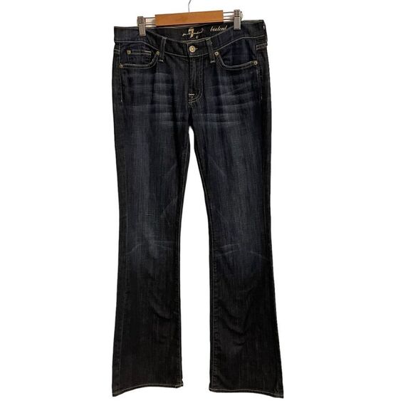 7 For All Mankind Low Rise Dark Wash Bootcut Jeans Size 28 - Picture 1 of 7
